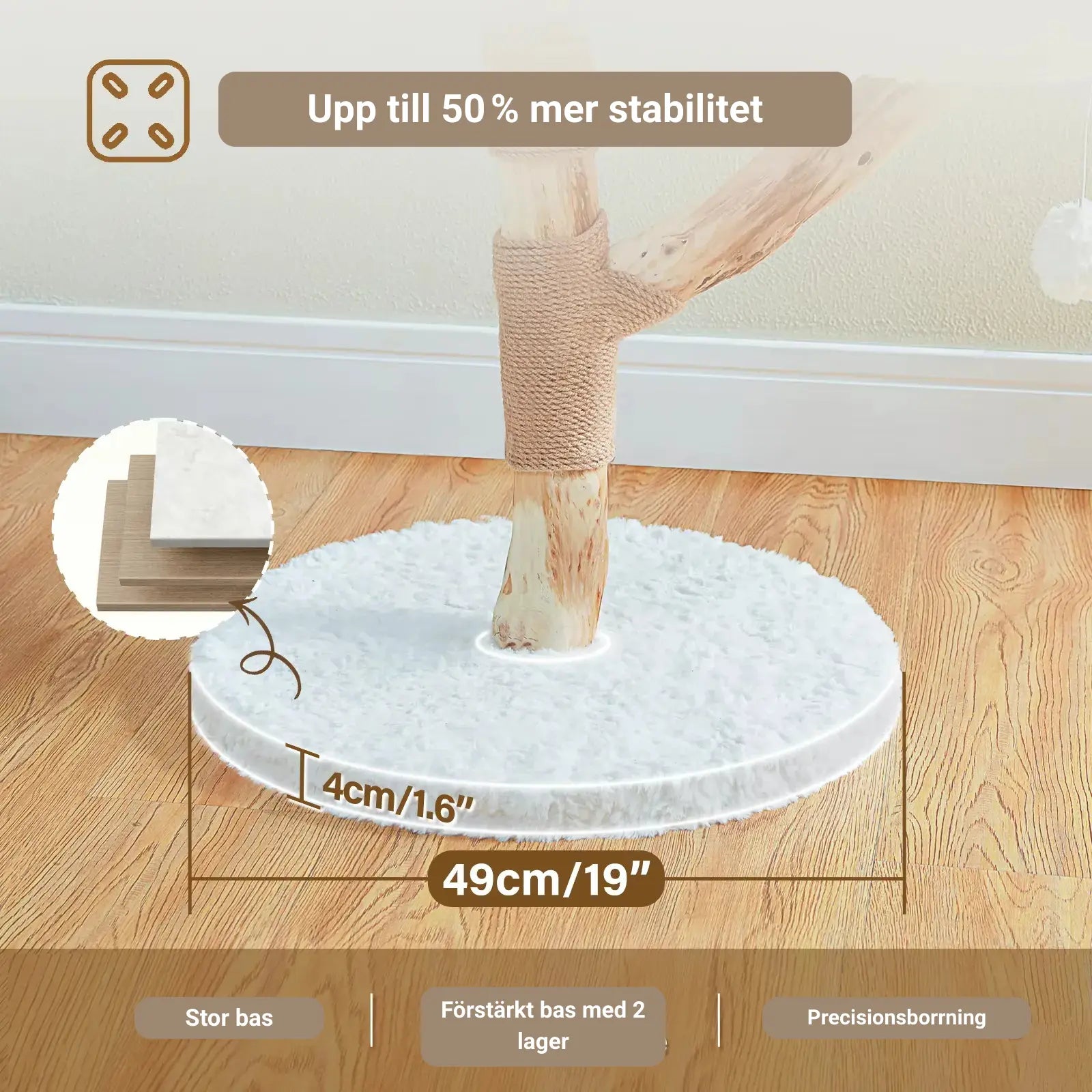 CozyCloud Klösträd i Naturträ är stabil