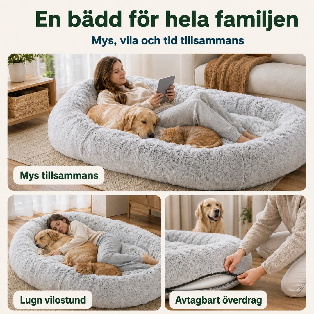 CozyCloud Stor Hundbädd för människor mys tillsammans - Djurslottet
