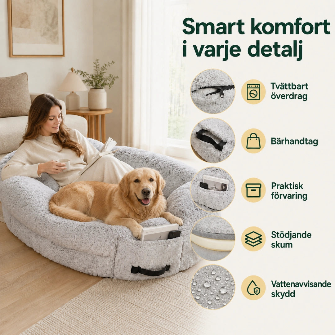 CozyCloud Stor Hundbädd för människor smart komfort - Djurslottet