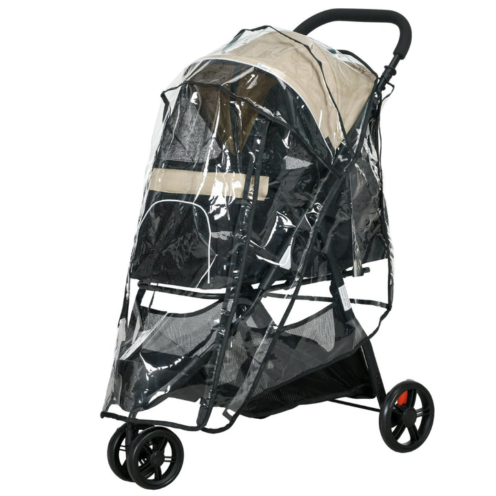 Detixy Djurvagn med Regnskydd beige produktbild - Djurslottet