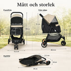 Detixy Djurvagn med Regnskydd storlek och mått - Djurslottet