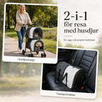 Detixy Dubbel Djurvagn avtagbar transportdel som bärväska för hund och katt - Djurslottet