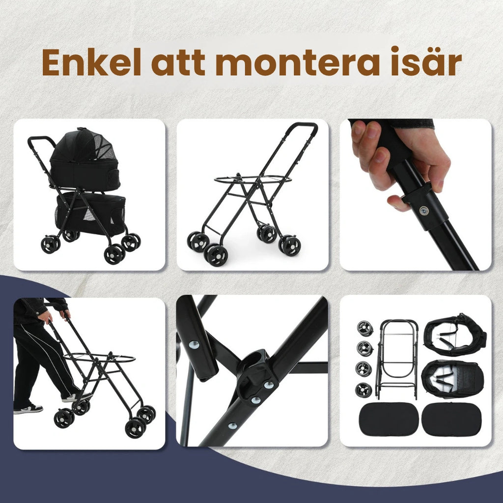 Detixy Dubbel Djurvagn Enkel att montera isär -  Djurslottet 