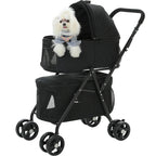 Detixy Dubbel Djurvagn Svart - Djurslottet 