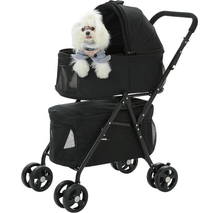 Detixy Dubbel Djurvagn Svart - Djurslottet 