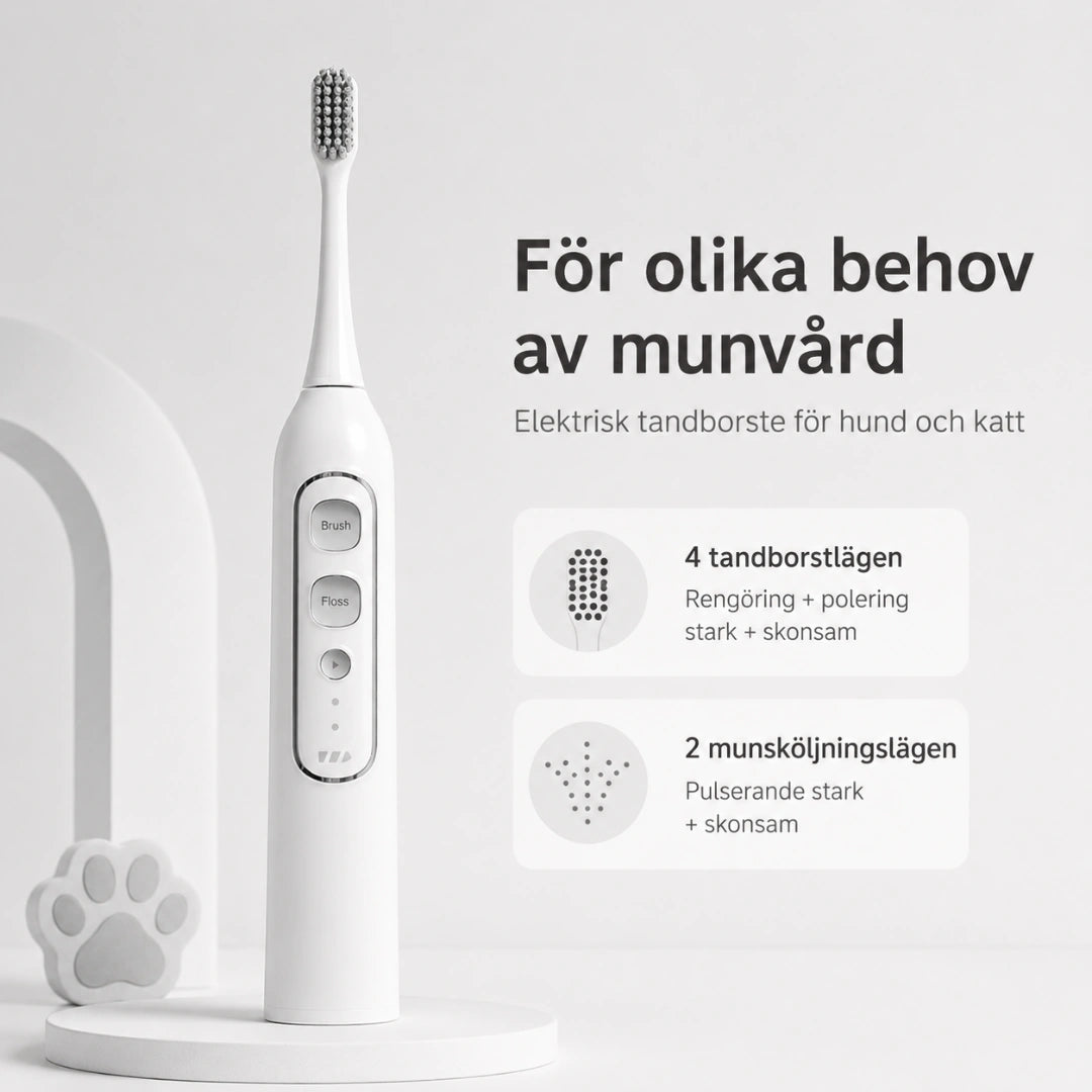 Detixy Elektrisk tandborste för husdjur Flera lägen - Djurslottet