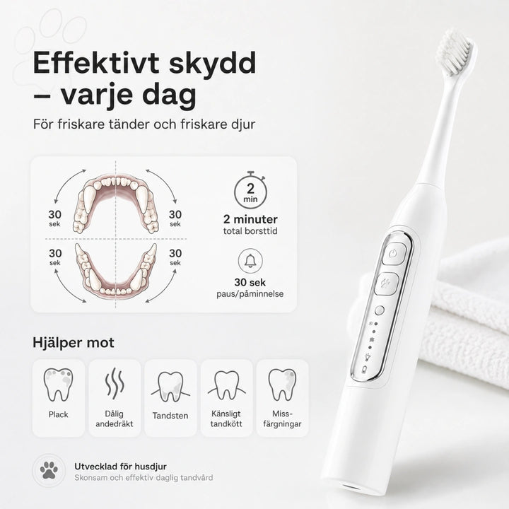 Detixy Elektrisk tandborste för husdjur effektivt - Djurslottet