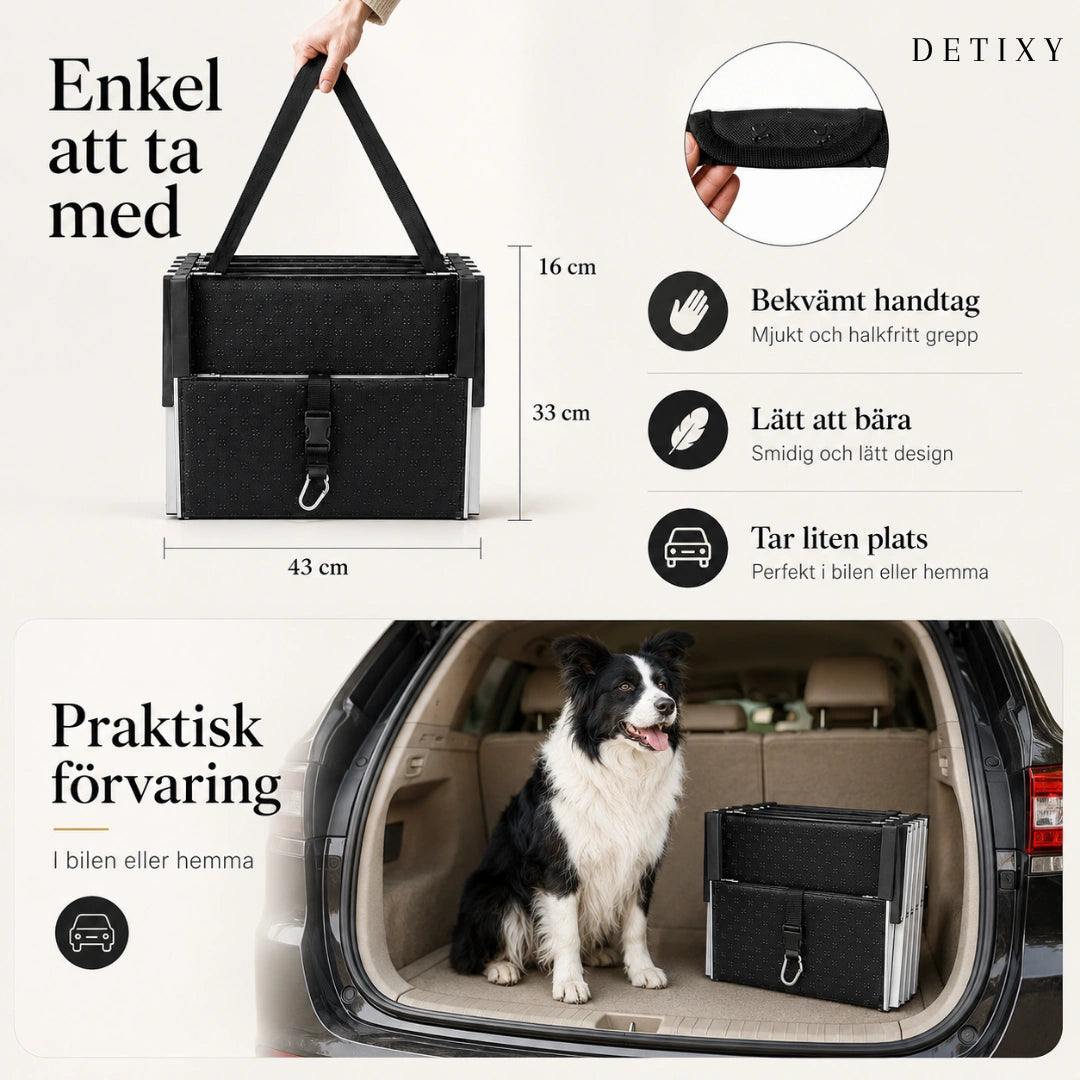 Detixy Hopfällbar Hundtrappa enkel att ta med - Djurslottet