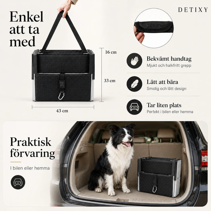 Detixy Hopfällbar Hundtrappa enkel att ta med - Djurslottet