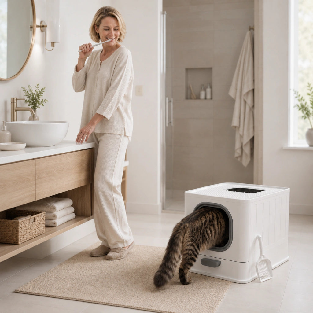 Detixy kattlåda med tak - Djurslottet
