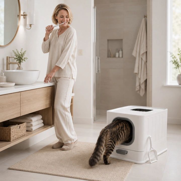 Detixy kattlåda med tak - Djurslottet