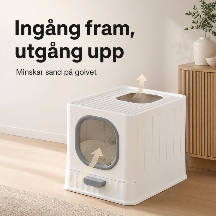 Detixy kattlåda med tak ingang fram - Djurslottet