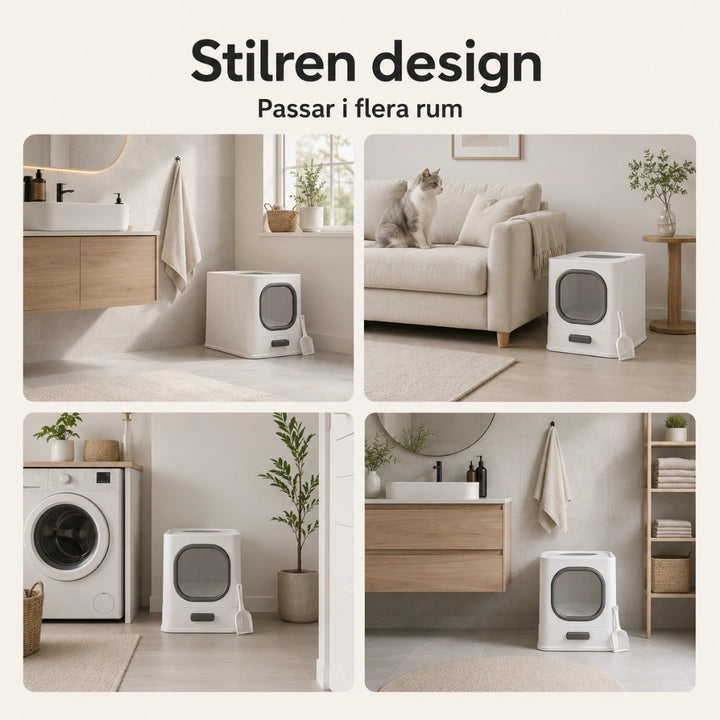 Detixy kattlåda med tak stilren design - Djurslottet