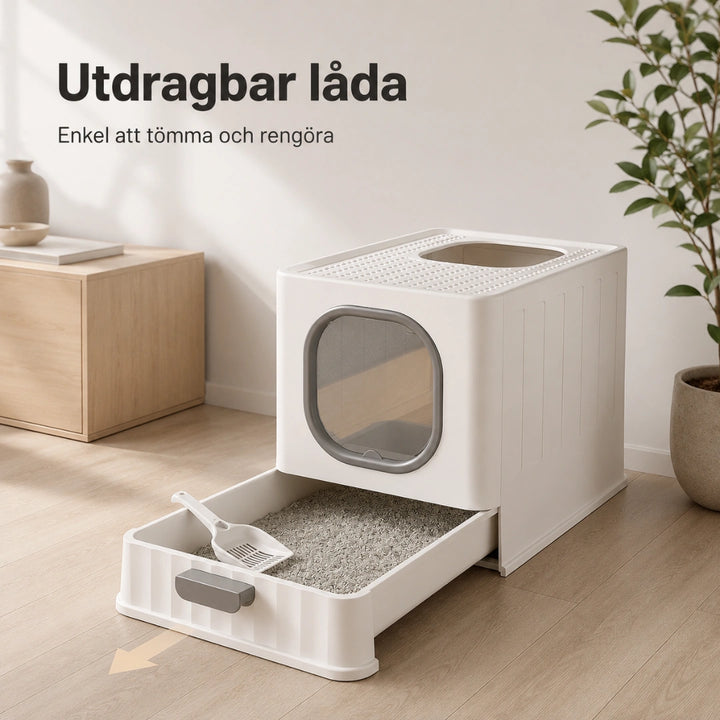 Detixy kattlåda med tak utdragbar lada - Djurslottet