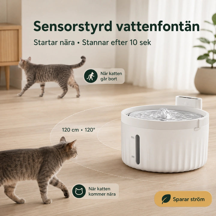 Detixy trådlös vattenfontän sensorstyrd - Djurslottet