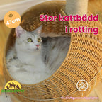Dinosaurieformat Klösträd Stor kattbädd i rotting - Djurslottet