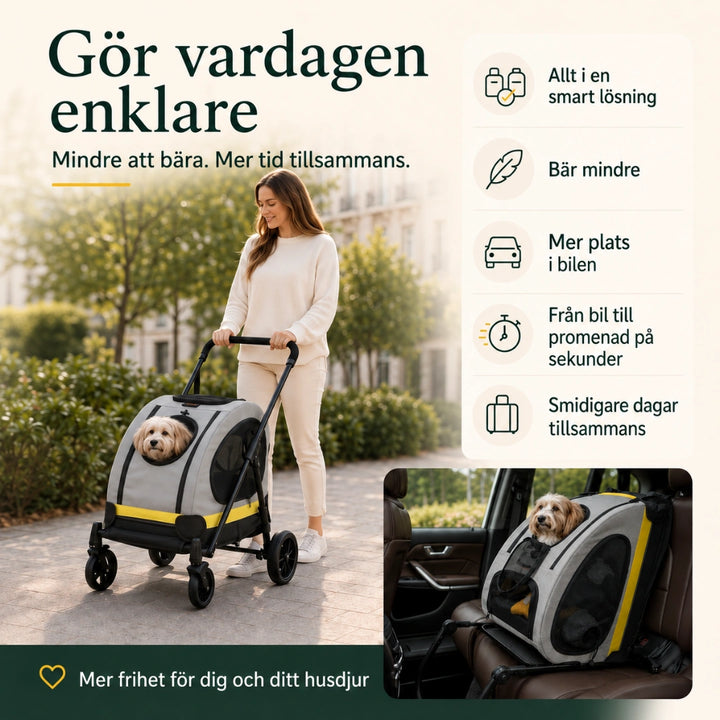 Djurvagn med bilfäste gor vardagen enklre - Djurslottet