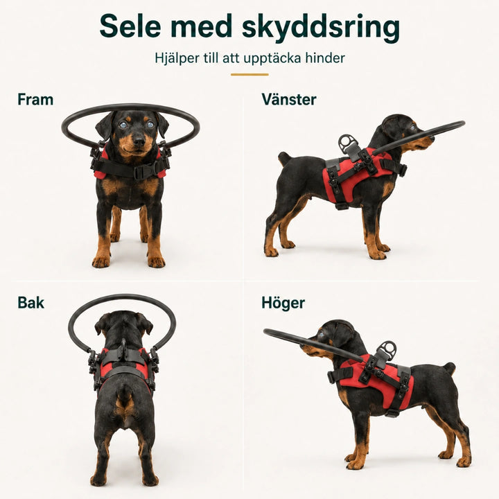 DogHalo skyddssele med mjuk skyddsring framför nosen - Djurslottet
