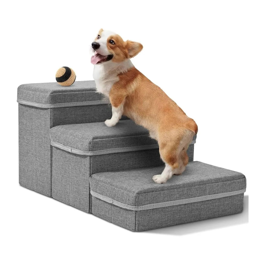 Hundtrappa 3 steg med förvaring - Djurslottet