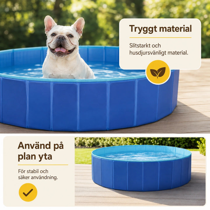 DoggyDip Hundpool tryggt material - Djurslottet
