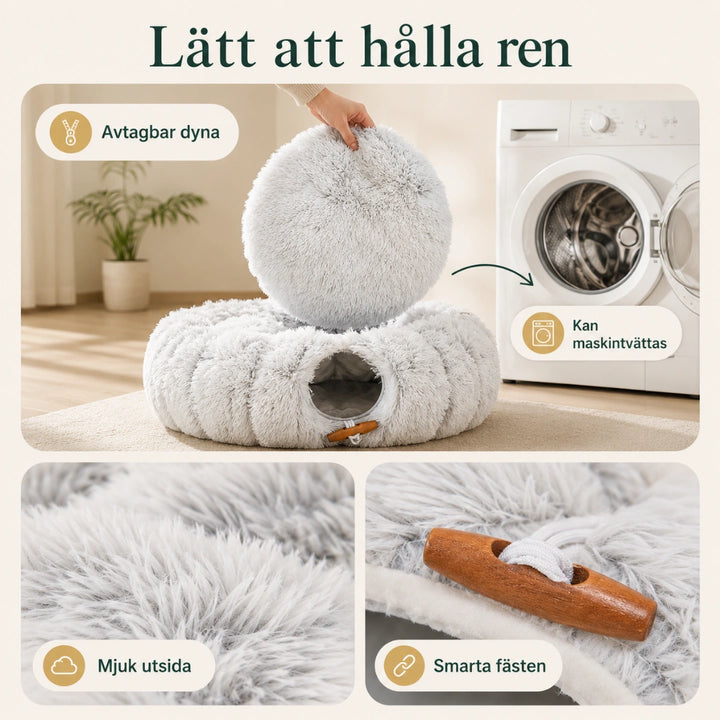 Donut Kattunnelsäng latt att halla ren - Djurslottet