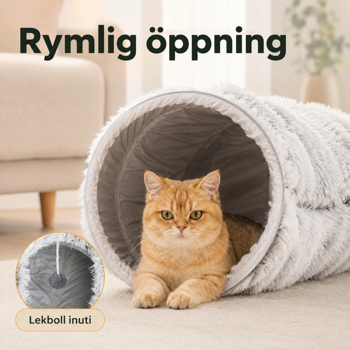 Donut Kattunnelsäng rymlig oppning - Djurslottet