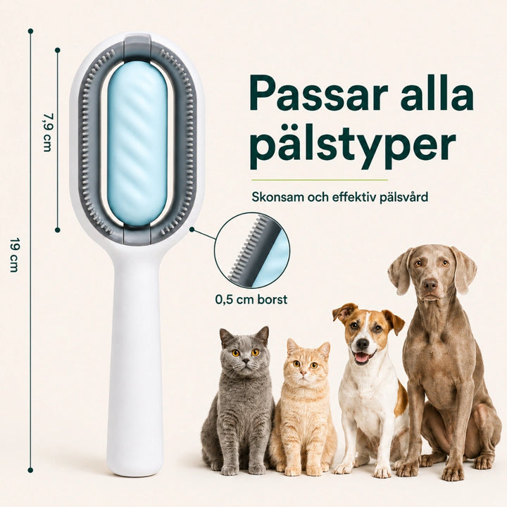 Dubbelsidig wipeborste passar all husdjur - Djurslottet