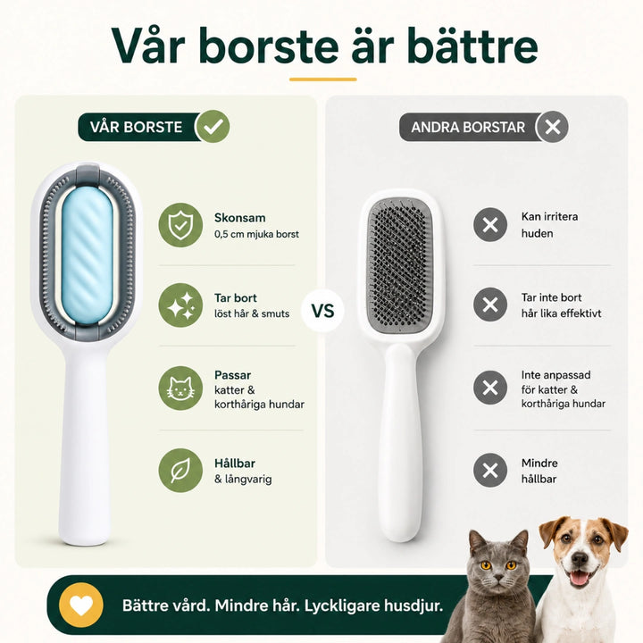 Dubbelsidig wipeborste  vs andra - Djurslottet