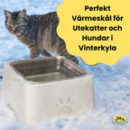 Eluppvärmd vattenskål Perfekt Värmeskål för Utekatter och Hundar i Vinterkyla Djurslottet