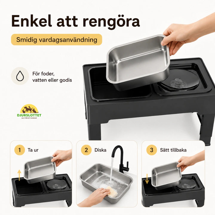 Extra rostfri skål till UpFeed Pro enkel att fylla och diska - Djurslottet