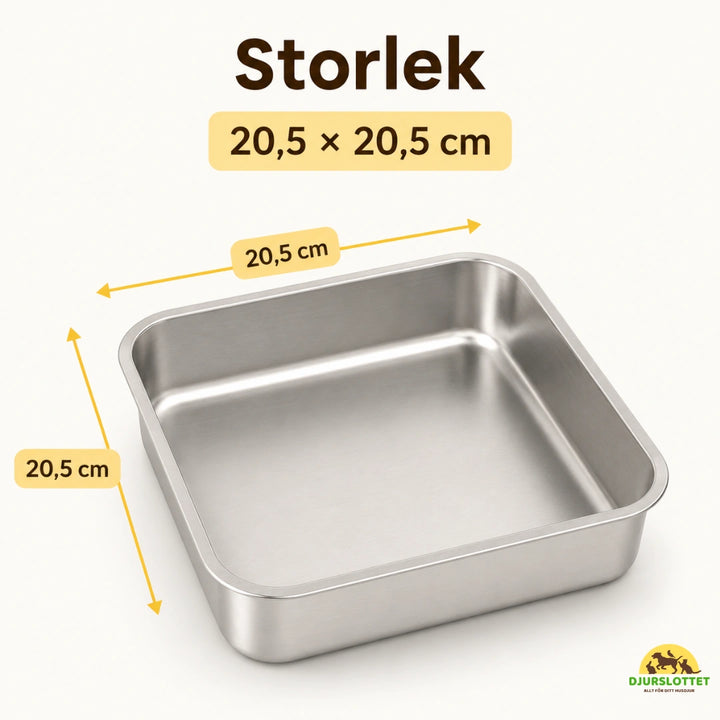 Extra rostfri skål till UpFeed Pro mått 20,5 x 20,5 cm - Djurslottet