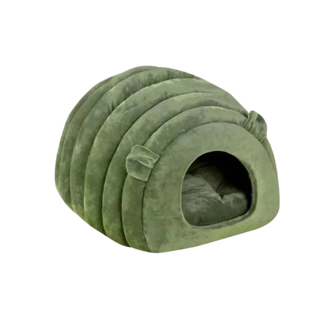 Färg Olivgrön Igloo Kattsäng Mjuk Bädd  -Djurslottet