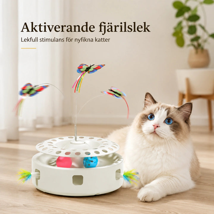 Felineo Fjärilsleksak 3-i-1 aktiverande fjärilslek med katt - Djurslottet