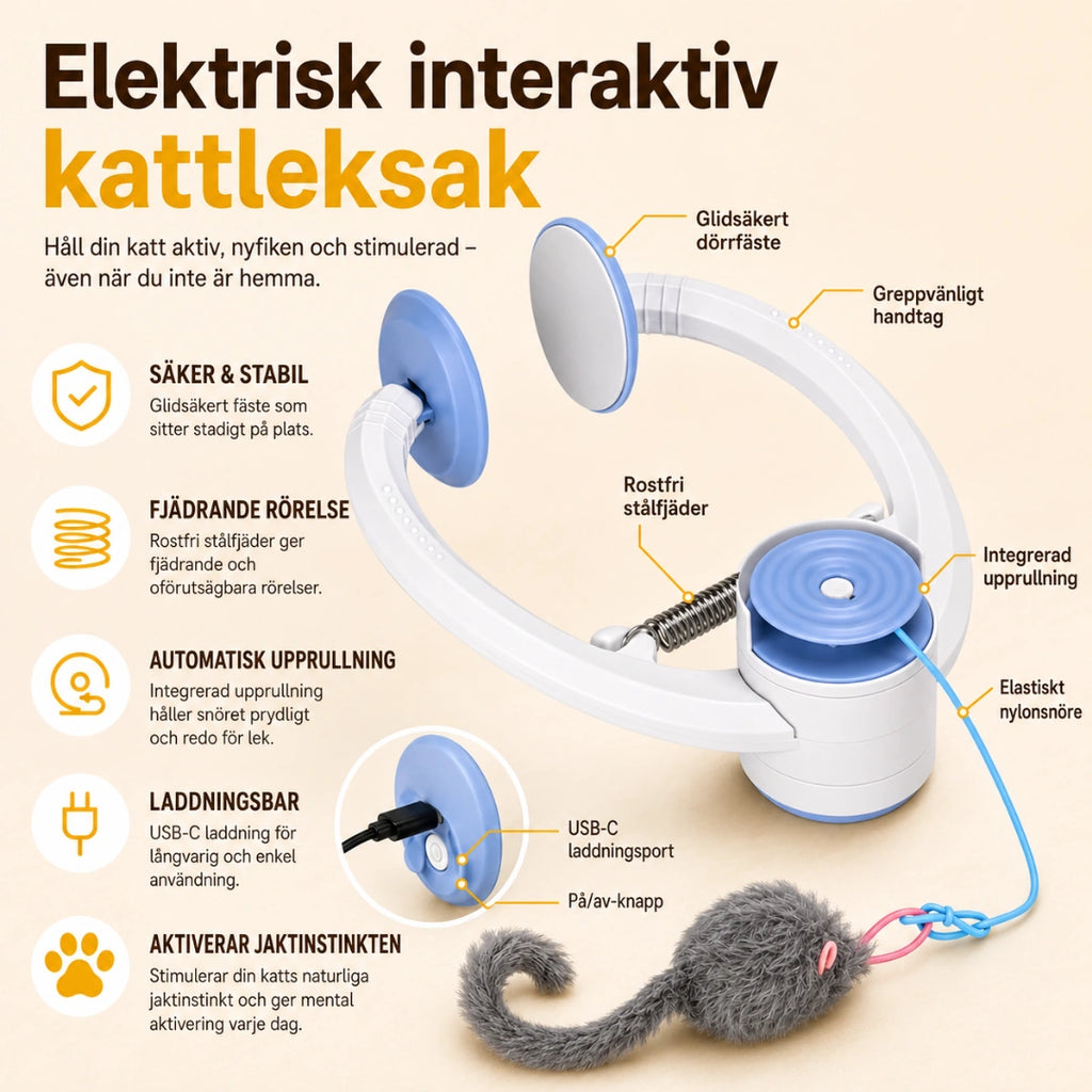 Felineo MusJakt Kattleksak laddnigsbar - Djurslottet