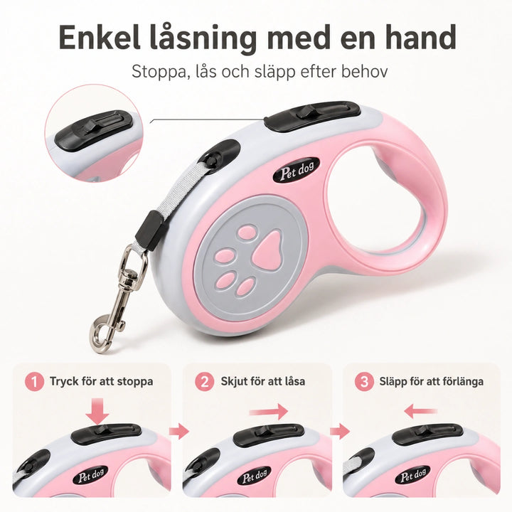 FlexiPet infällbar koppel med en hand - Djurslottet