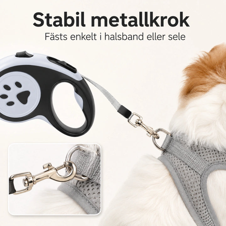 FlexiPet infällbar koppel stabil metallkrok - Djurslottet