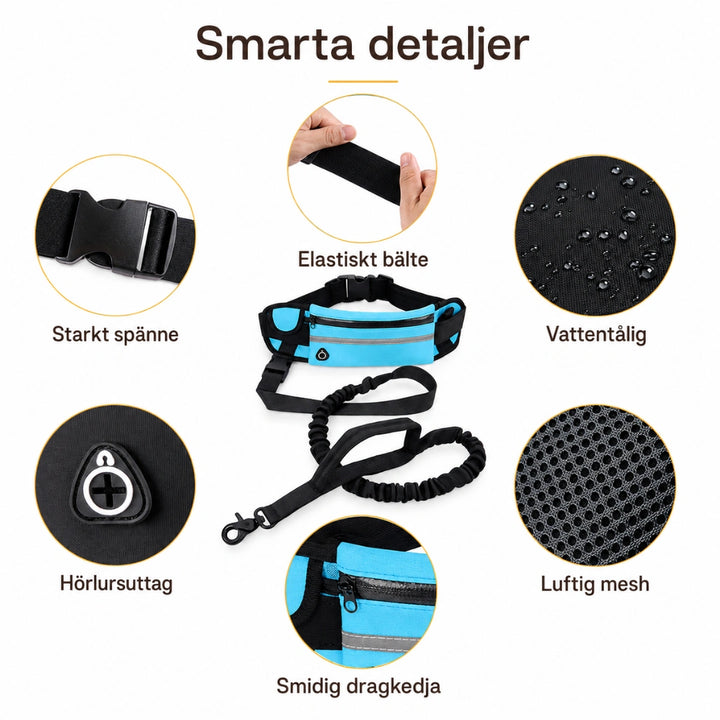 Flexura Hundkoppel med midjeväska detaljer - Djurslottet