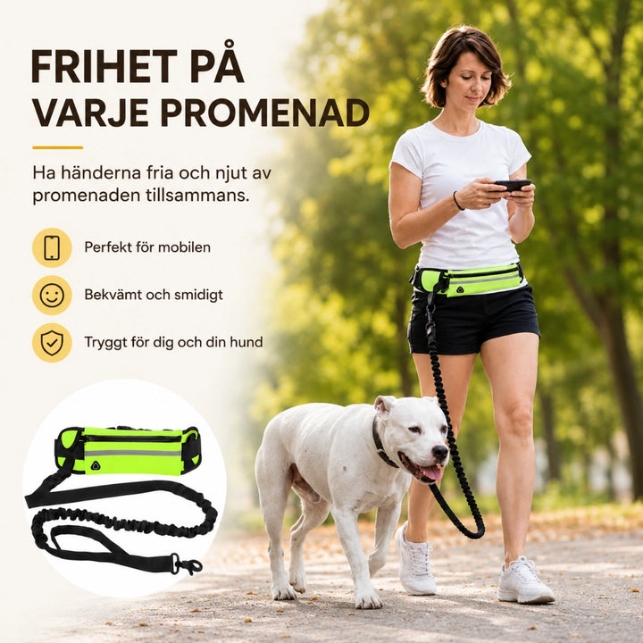 Flexura Hundkoppel med midjeväska frihet - Djurslottet