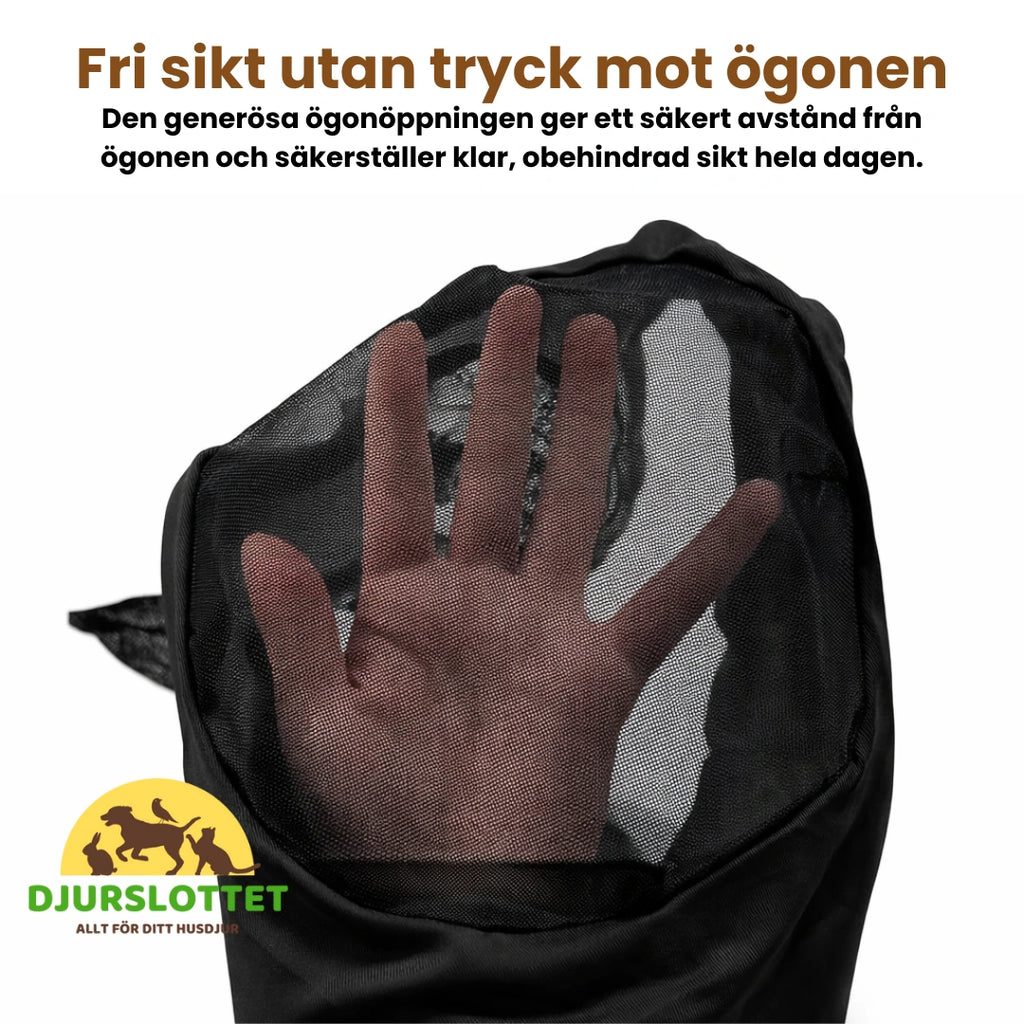Flughuva häst med öronskydd Fri sikt utan tryck mot ögonen - Djurslottet