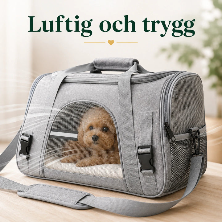 Flyggodkänd Transportväska axelrem och handtag - Djurslottet