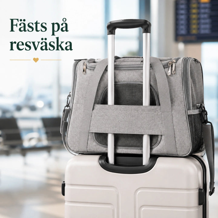 Flyggodkänd Transportväska öppen vy med matta - Djurslottet