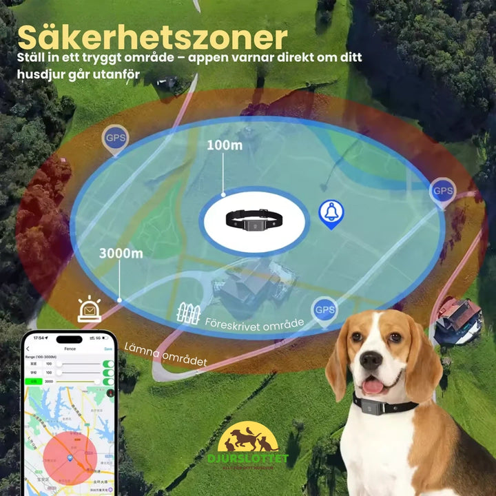 GPS Halsband för Husdjur Säkerhetszoner -Djurslottet