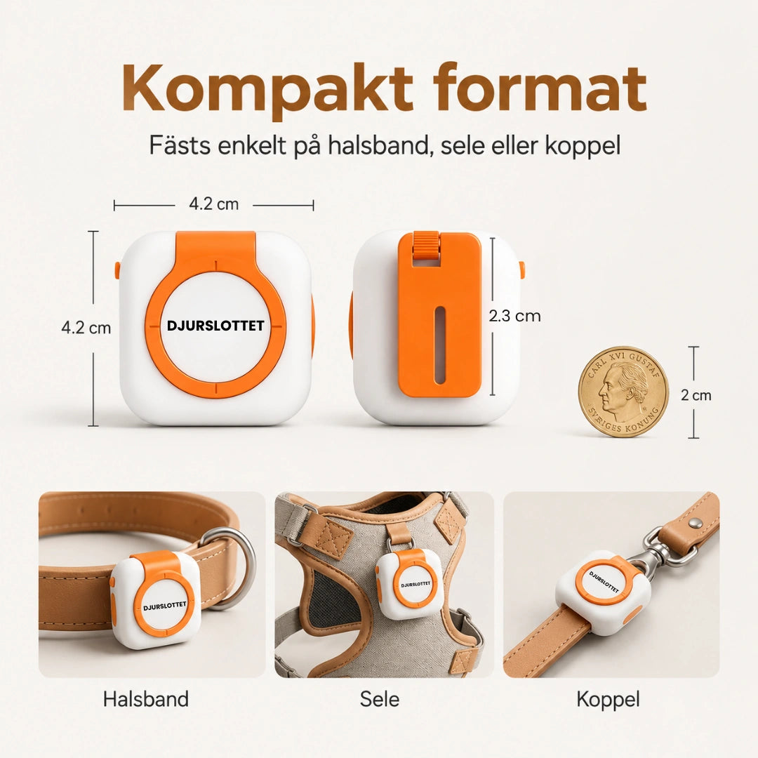Petracka GPS Tracker storlek 4x4 cm - Djurslottet