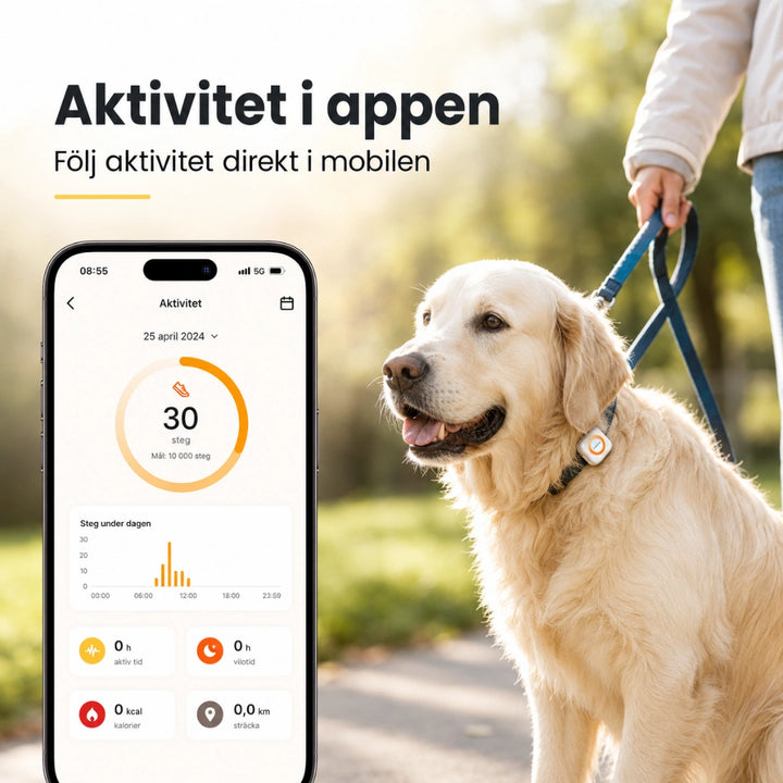 Petracka GPS Tracker aktivitet i appen - Djurslottet