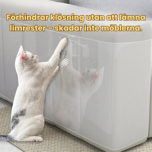 Genomskinligt Möbelskydd Förhindrar klösning utan att lämna limrester – skadar inte möblerna. - Djurslottet