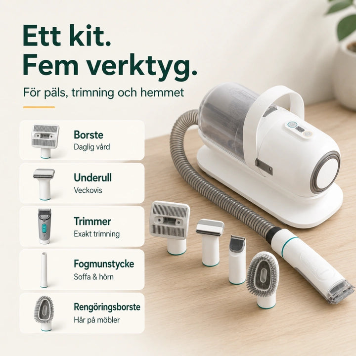 Grooming Trimmer med Dammsugare ett kit - Djurslottet