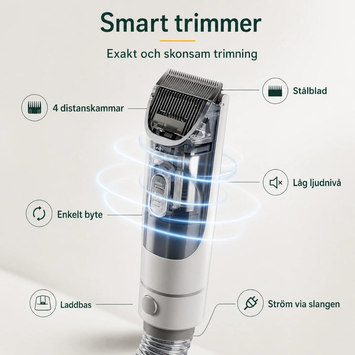 Grooming Trimmer med Dammsugare smart trimmer - Djurslottet