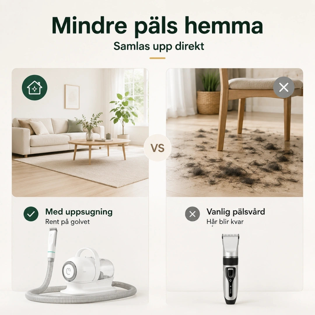 Grooming Trimmer med Dammsugare vs vanlig - Djurslottet