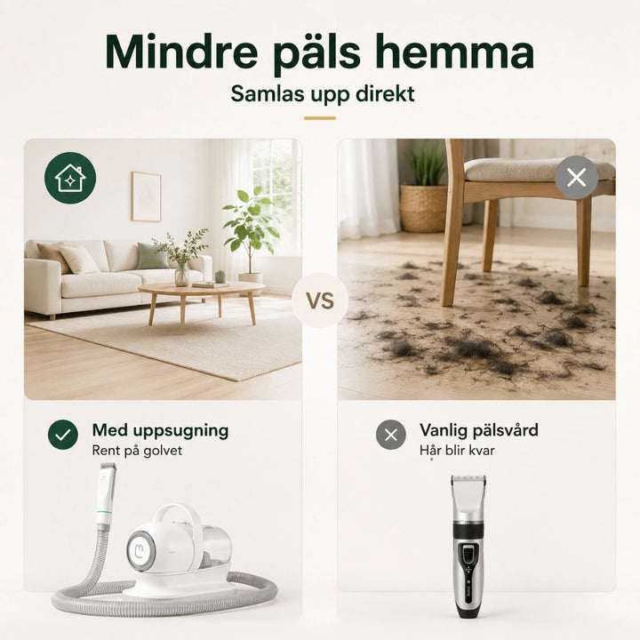Grooming Trimmer med Dammsugare vs vanlig - Djurslottet