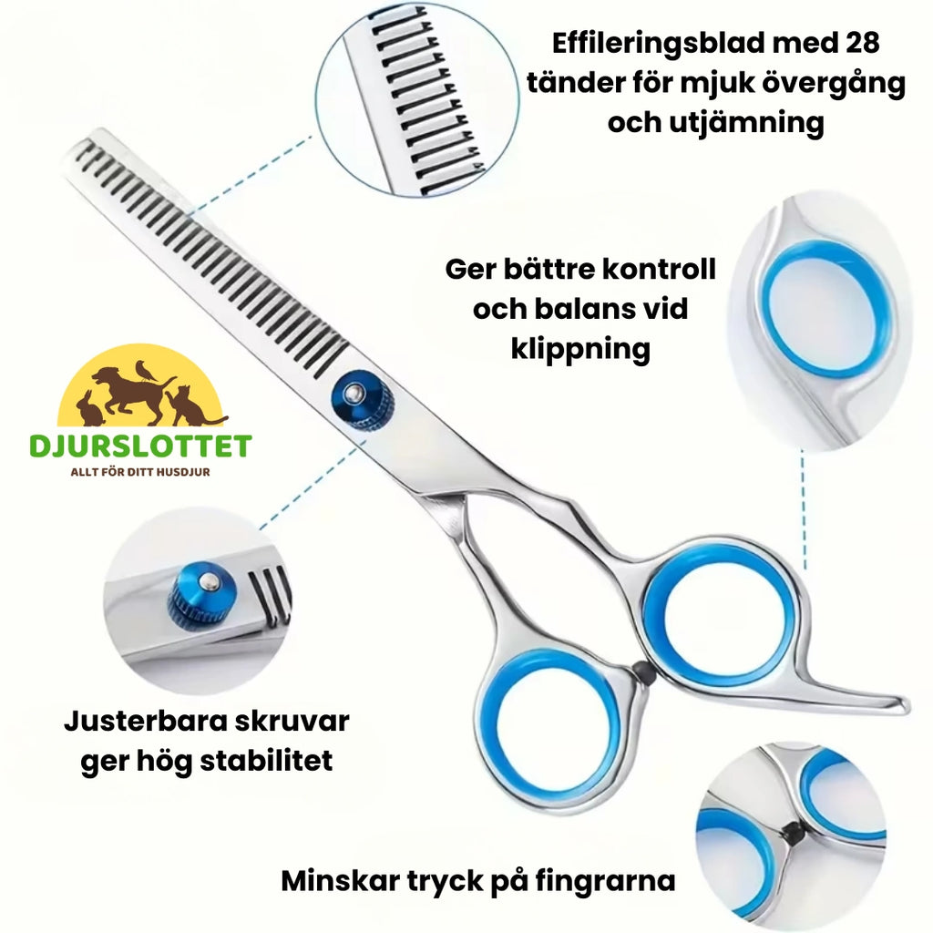 Groomingkit för husdjur Effileringsblad med 28 tänder för mjuk övergång och utjämning - Djurslottet